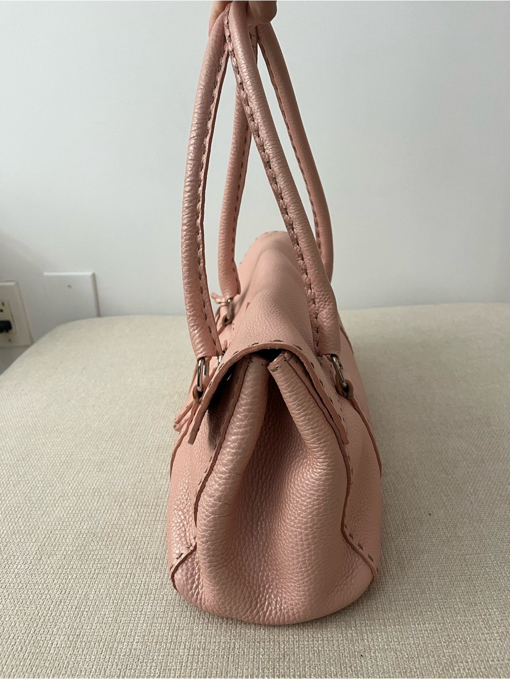 Fendi Selleria Blush Pink Leather Top Handle Satchel - Picture 4 of 16